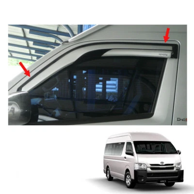 Deflector de viento protector contra la intemperie estilo Mugen para Toyota Hiace furgoneta de cercanías 05 16 17 Foto 1 de 3