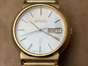 Vintage Seiko Lord Quartz 7143-7000 Gold Herrenuhr SCHÖN! Ungetestet - Bild 1 von 5