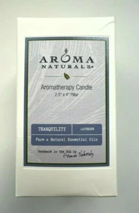 Aroma Naturals - Aromatherapy Essential Oil Tranquility Pillar Candle, Lavender - Picture 1 of 7