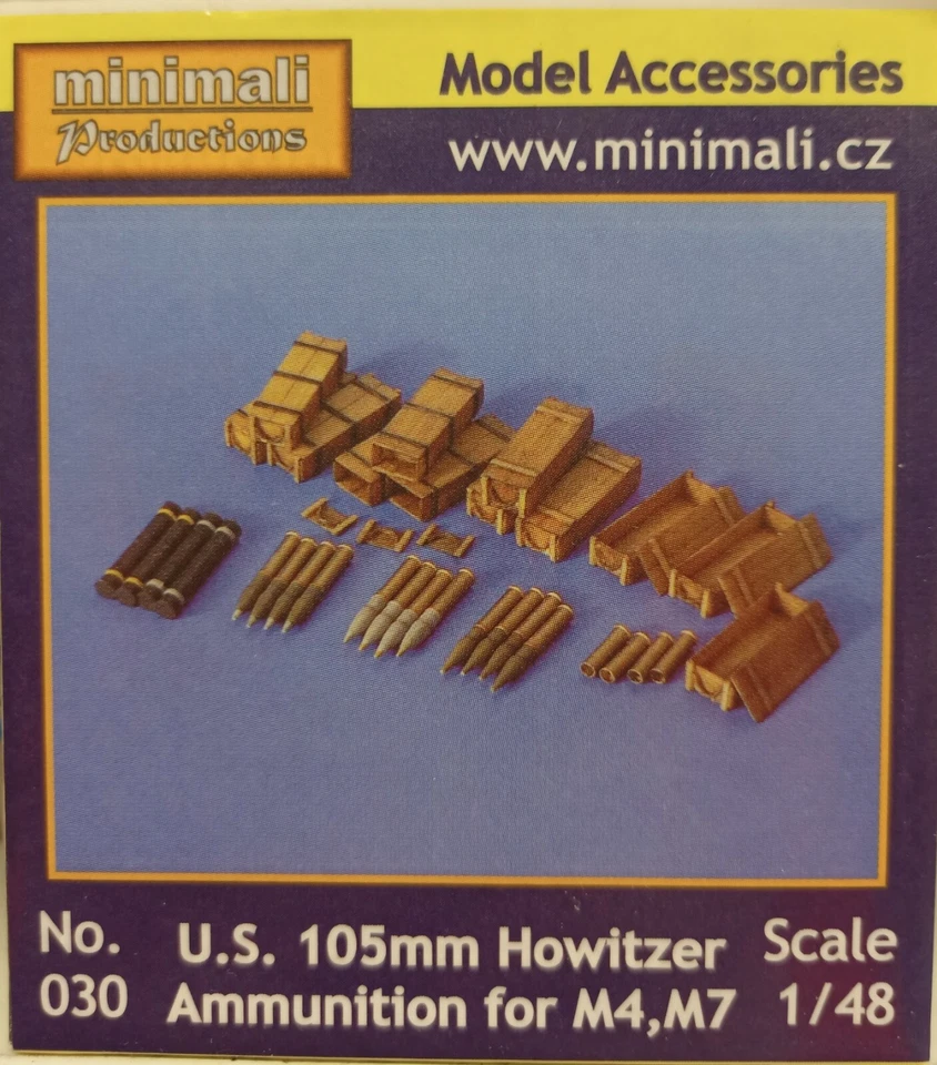 MODELLISMO- US 105mm HOWITZER AMMUNITION FOR M4,M7 - MINIMALI 1/48 scale - Immagine 1 di 1