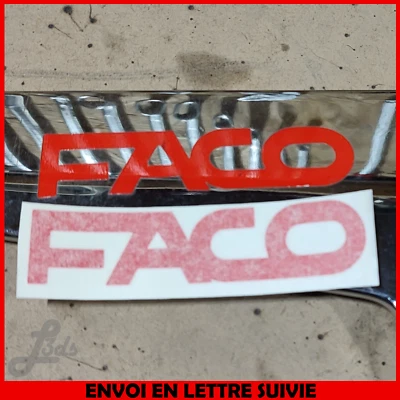 Lot de 2 Autocollants / Stickers FACO Rouge PEUGEOT 103 / MBK 51 / MOBYLETTE - Photo 1/2