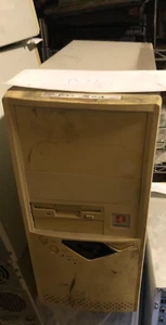Vintage Retro PC Case Beige Computer Case AT mid Power White Used full a32 - Picture 1 of 2