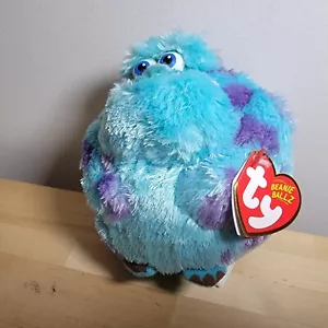 Ty Beanie Ballz Disney Monsters Inc blu Sulley Sully 7" palla di peluche NUOVA - Foto 1 di 1