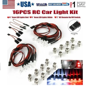 16 X Kit de luces LED para camión Faros traseros Luz trasera RC 4X4 Accesorios para automóvil 1/10 - Imagen 1 de 10