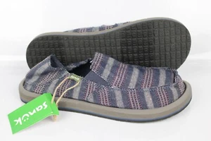 Sanuk Youth Sidwalk Surfer Blanket Slip On Shoes Inidigo 1138850 - Picture 1 of 4