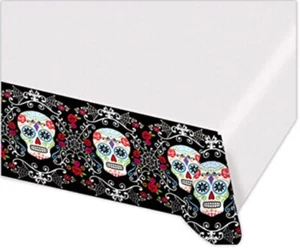 DAY OF DEAD Dia De Los Muertos Party plastic TABLE COVER tablecloth Sugar Skull - Picture 1 of 3