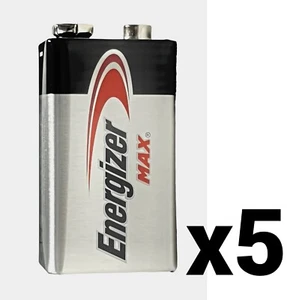 5 FIVE ENERGIZER MAX 9V 9 VOLT ALKALINE BATTERY BATTERIES EXP 2028 BRAND NEW - Picture 1 of 3