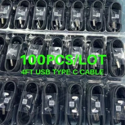 100X Lot USB-C to USB-A Cable Type C Fast Charger Sync Cord For Samsung S9 Note8 - Image 1 of 4