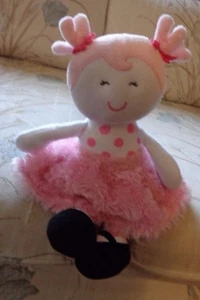 PLUSH DOLL FIGURE BABY STARTERS NURSERY PINK TUTU BALLERINA GIRL TOY POLKADOTS - Picture 1 of 7