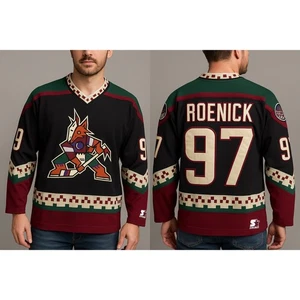 Vintage Phoenix Coyotes Roenick 97 Hockey Jersey Starter NHL Mens Medium Black - Picture 1 of 13