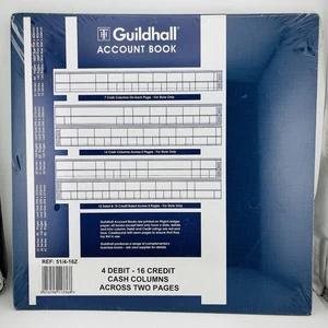 Libro de cuentas Guildhall 51/4-16Z 298X305 mm 4 débitos 16 columna de crédito 80 páginas azul - Imagen 1 de 9