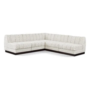 Meridian Furniture Quinn 98.5" 5-Piece Fabric Modular Sectional in Cream - Picture 1 of 13