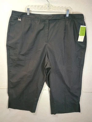 Liz Claiborne Golf Kylie Pants Womens Crop Capri Charcoal 22W NWT (44x21) - Image 1 of 4