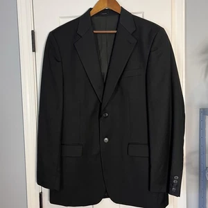 Blazer Express Design Studio Hombre 42R 100% Lana Traje Chaqueta 2 Botones Formal Negro - Imagen 1 de 20