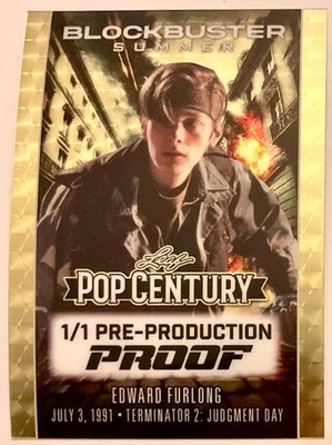 EDWARD FURLONG 1/1 JOHN CONNOR SUPER GOLD TERMINATOR 2 T2 HOJA METAL POP CENTURY Foto 1 de 2
