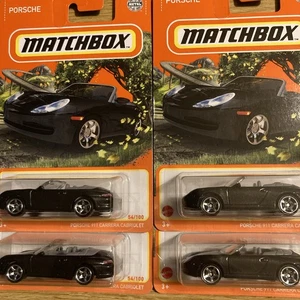 MATCHBOX 2021 #54 PORSCHE 911 CARRERA CABRIOLET BLACK LOT OF 4 - Picture 1 of 9