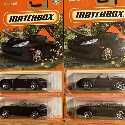 MATCHBOX 2021 #54 PORSCHE 911 CARRERA CABRIOLET BLACK LOT OF 4 - Image 1 of 4