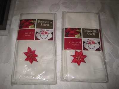 Servilletas bordadas de vacaciones de pascua ropa para el hogar 2 paquetes nuevos 8 en total Foto 1 de 2