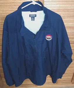 Lands End Harlem Globetrotters Mens 2XL XXL Jacket Pullover 1/2 Zip Vented Blue - Picture 1 of 5