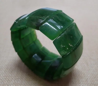 AVENTURIN *** Stretch Armband groß oval 38 mm breit,  dehnbar 17-20 cm,  UNIKAT - Bild 1 von 4