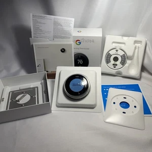 Google Nest Termostato di Apprendimento 3a Generazione T3007ES Acciaio Inox Ottime Condizioni - Foto 1 di 14