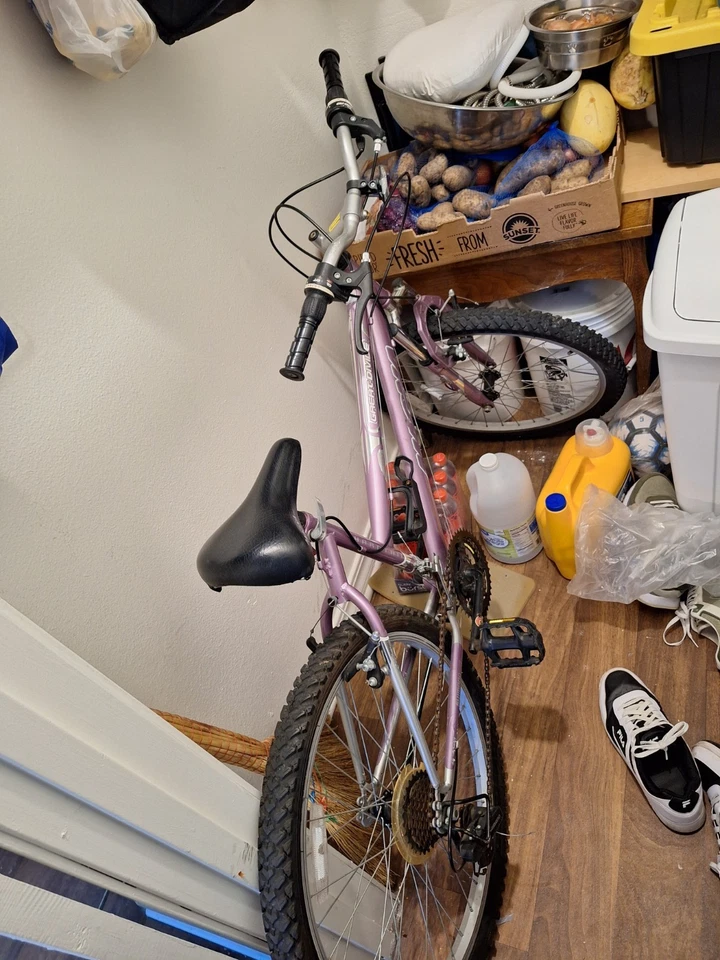 Pink and Silver Bike  26" Wheels, 18-Speed, Knobby Tires, Great Condition. - Image 1 of 1