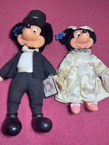 Applause Disney Mickey & Minnie Braut & Bräutigam Plüsch formell 12 Zoll/10,5 Zoll Vintage - Bild 1 von 18