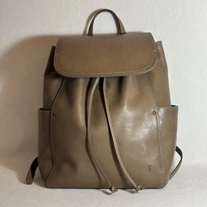 RARE Vintage Y2K Frye Olivia Taupe Leather Backpack - Picture 1 of 20