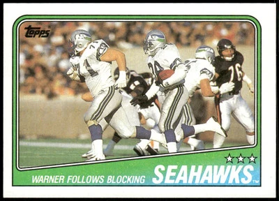 1988 Topps #130 Seahawks Team Leaders - Curt Warner - Image 1 of 2