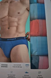 Nwt Papi 5 PK Microfiber Low Rise Mens Briefs Large 36-38" Stretchy Logo Waist - Picture 1 of 4
