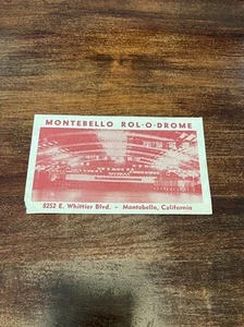 Vintage 1940s Roller Skating Rink Sticker Montebello Rol-O-Drome CA Label Decal - Picture 1 of 2