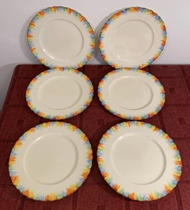 6 Vintage Grindley Art Deco Style Chameleon Dinner Plates App 26cm - Picture 1 of 12