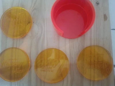 Set  4 Sottobicchieri In resina + Contenitore - Immagine 1 di 4