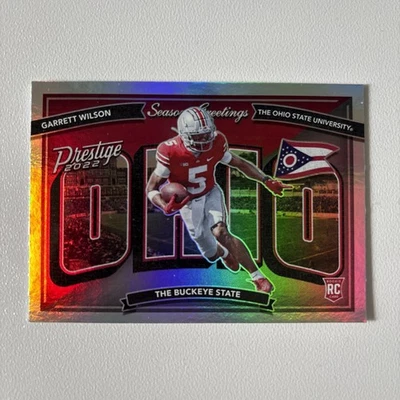 2022 Panini Prestige Seasons Greetings Garrett Wilson RC HOLO #SG-7 Jets Rookie - Image 1 of 2