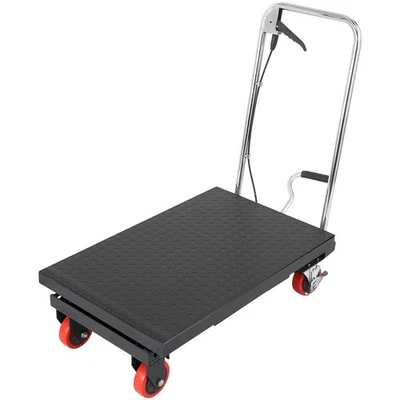 Uimoso Hydraulic Lift Table Cart 500 lbs Manual Scissor Lift Table 28.5" Black