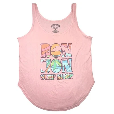 Ron Jon Surf Shop Women's Pink Scenic Stack Tank Top Size Medium NEW - Image 1 of 4