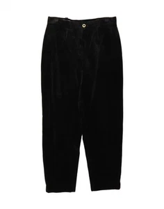 BASLER Womens Velvet Straight Casual Trousers UK 16 Large W31 L28 Black BR07 - Picture 1 of 3