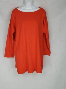 Maglione largo ISCHIKO taglia XL arancione rossastro Lagenlook camicia manica 3/4 - Foto 1 di 8