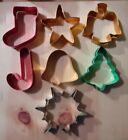 Lot of 7  Cookie Cutters Copper Color 6 Aluminum 1 Steel Christmas
