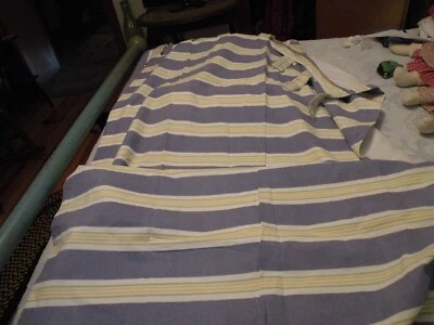 Par de cortinas de janela listradas amarelas azul/branco forradas de algodão Tommy Hilfiger - Imagem 1 de 4