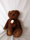 Clemens Spieltiere German dark brown jointed bear 44cm long with cloth bag NWT