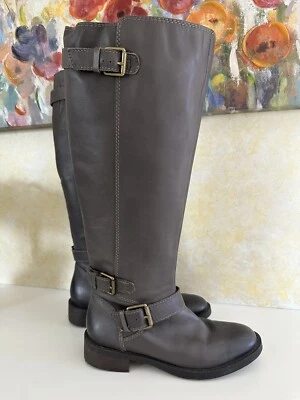 Botas de Montar Enzo Angiolini Sayin Talla 6M Cuero Gris Hasta la Rodilla Envío Gratis 24 Foto 1 de 4