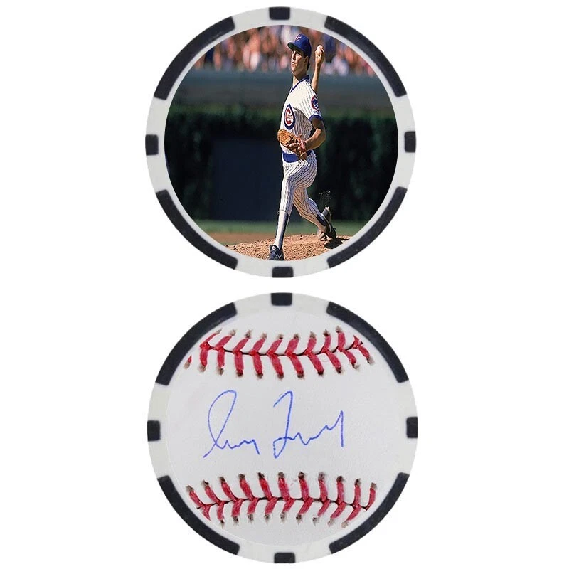 Ficha de póker de leyendas de béisbol firmada por Greg Maddux Foto 1 de 2