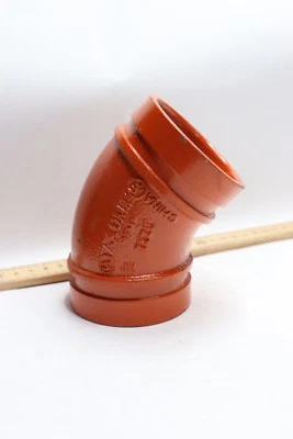 Grooved 90 Degree Elbow Ductile Iron Orange 2-1/2" E2 - Image 1 of 3