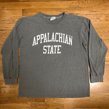 Vtg Appalachian App State T-Shirt Spell Out Script Logo USA Long Sleeve Tee Sz L
