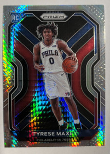 2020-21 Panini Prizm TYRESE MAXEY Hyper Prizm Rookie RC #256 Philadelphia 76ers