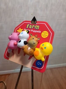 Rashti And Rashti Farm Animal Finger Puppets Toy Playtime/Bathtime Set Of 4 - Picture 1 of 4