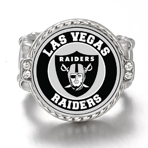 New Las Vegas Oakland Raiders Silver Womens Crystal Acent Ring D12 Cover