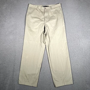 Zegna Sport Pants Mens 34x30 Brown Relaxed Fit Chino Casual Preppy 100% Cotton - Picture 1 of 13