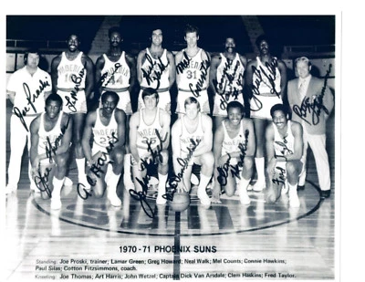 1970 1971 PHOENIX SUNS TEAM PHOTO BASKETBALL ARIZONA BASKETBALL HAWKINS NBA HOF